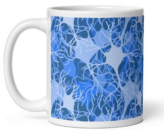 Neural Network Mug: Blue Neuroscience Gift for Science Teacher