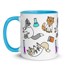 Lab Cats Color Mug, Chemistry Gifts, Graduation Gift, Science Teacher, Biochemistry, Cat Nerd, STEM, Laboratory kitty,