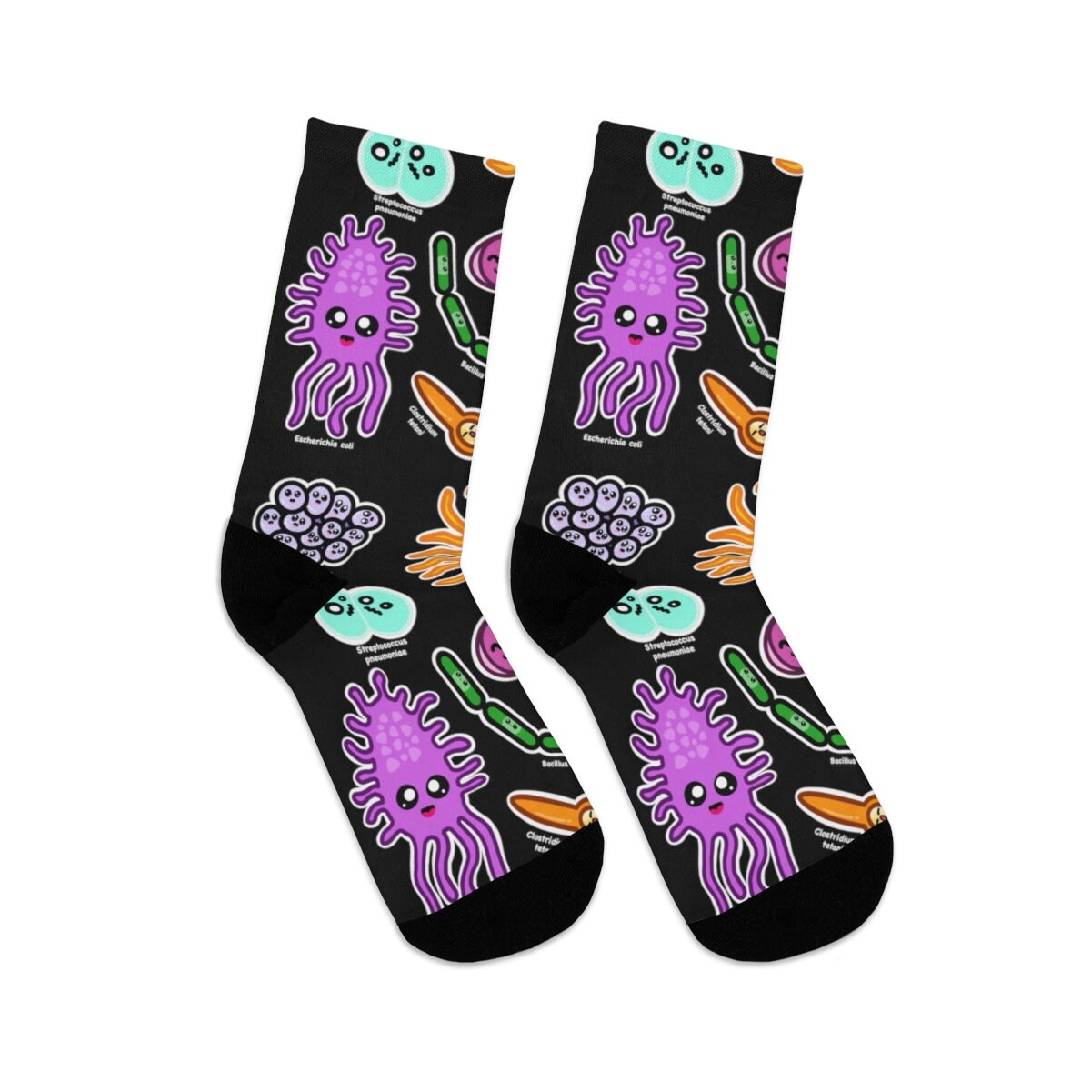 Types of Bacteria Socks Microbiology Biology Gifts Etsy