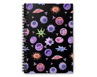Cuaderno espiral sobre células inmunitarias – Ciencia, biología, STEM y arte