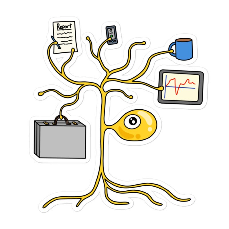 Neurology Sticker Business Neuron Kiss Cut Sticker, Neuroscience, Neurology Gift ...