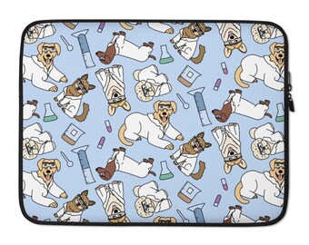 Funda para portátil con diseño de perros de laboratorio: regalo para amantes de los perros científicos
