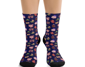 Calcetines con motivos de órganos botánicos, regalo para profesores de biología y ciencias.