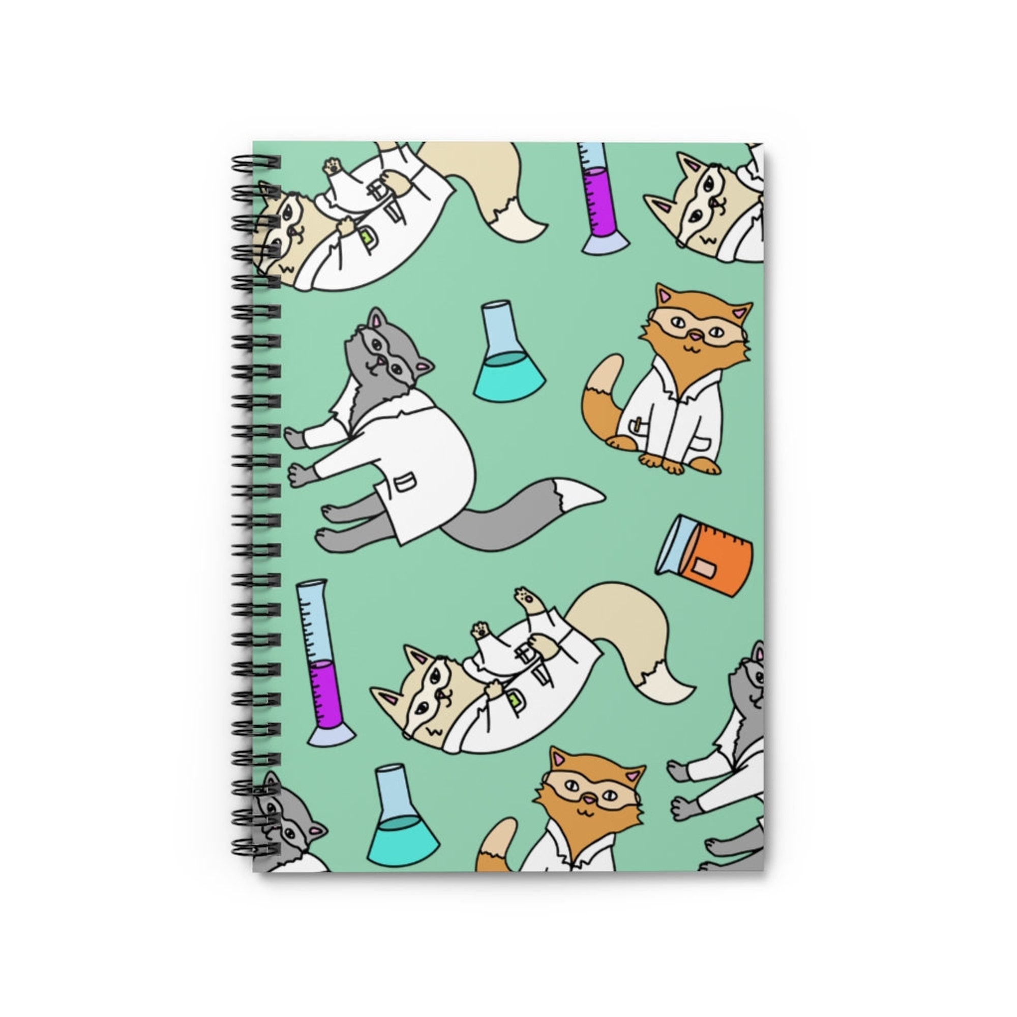 Lab Cats Spiral Notebook - Ruled Line, Science Gifts, Graduation Gift, Laboratory Scientist