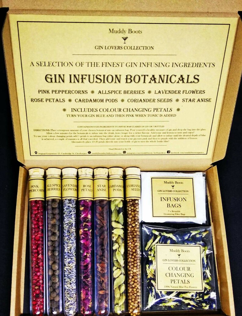 Premium Gin Infusion Botanicals Gift Set with Colour Changing Etsy