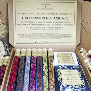 Gin Infusion Botanicals Gift Set | Unique Gin Making Kit | Colour Changing Gin | The Perfect Gift for Gin Lovers Includes Blue Pea Flowers!