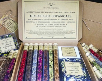 Gin Infusion Botanicals Gift Set | Unique Gin Making Kit | Colour Changing Gin | The Perfect Gift for Gin Lovers Includes Blue Pea Flowers!