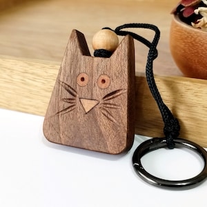 Handmade Wooden Keychain, Wood Carving Keychain, Wood Handmade