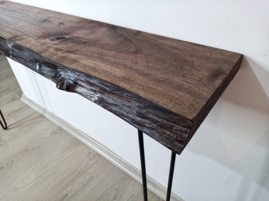 Live edge table narrow table hallway table console table Etsy