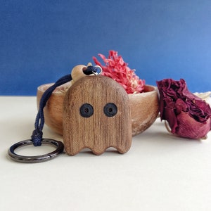 Handmade Wooden Keychain, Wood Carving Keychain, Wooden figure