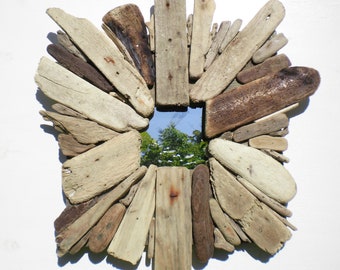 Unique driftwood mirror.