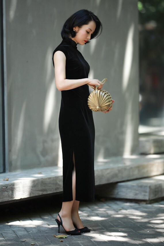 velvet chinese dress