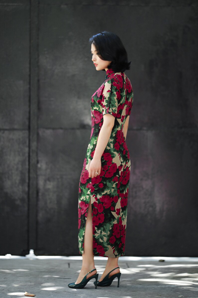 Customizable Modern Floral Cheongsam Contemporary Qipao Etsy Customizable Modern Floral Cheongsam Contemporary Qipao Etsy