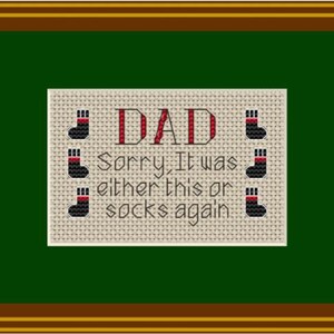 Sock It To Him Fathers Day Card Cross Stitch Design image 2
