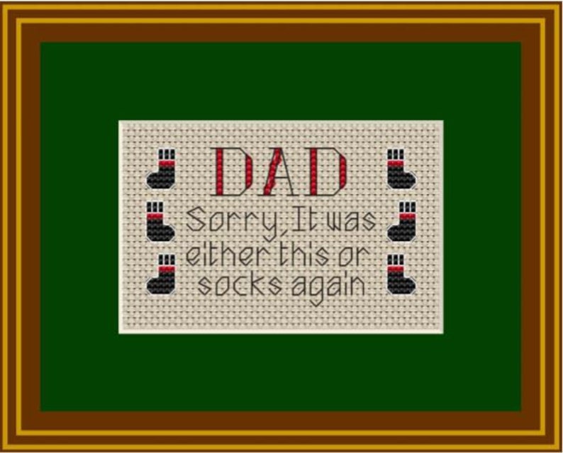 Sock It To Him Fathers Day Card Cross Stitch Design image 2