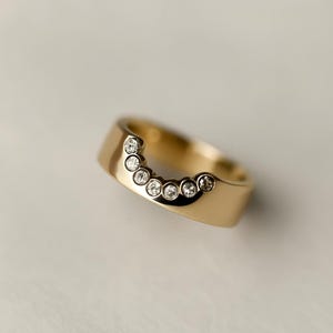 14k Round Diamond Channel Setting Half Eternity Women's Wedding Band by  Jewelry,Stacking Diamond Ring, engagement ring Minimalist Design