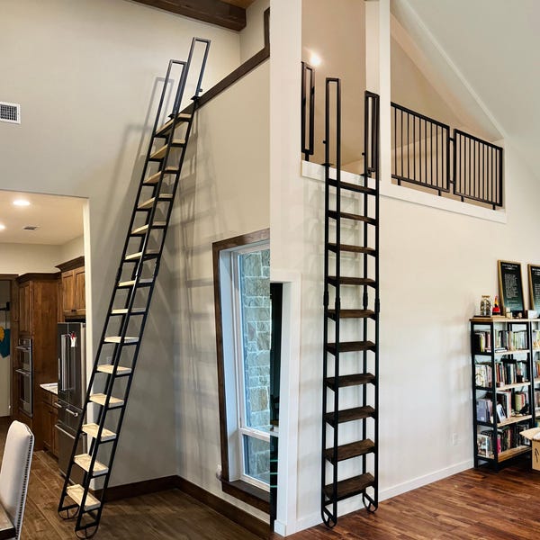 Escalera retráctil de 9 pies para altillo, de acero y madera, fácil instalación