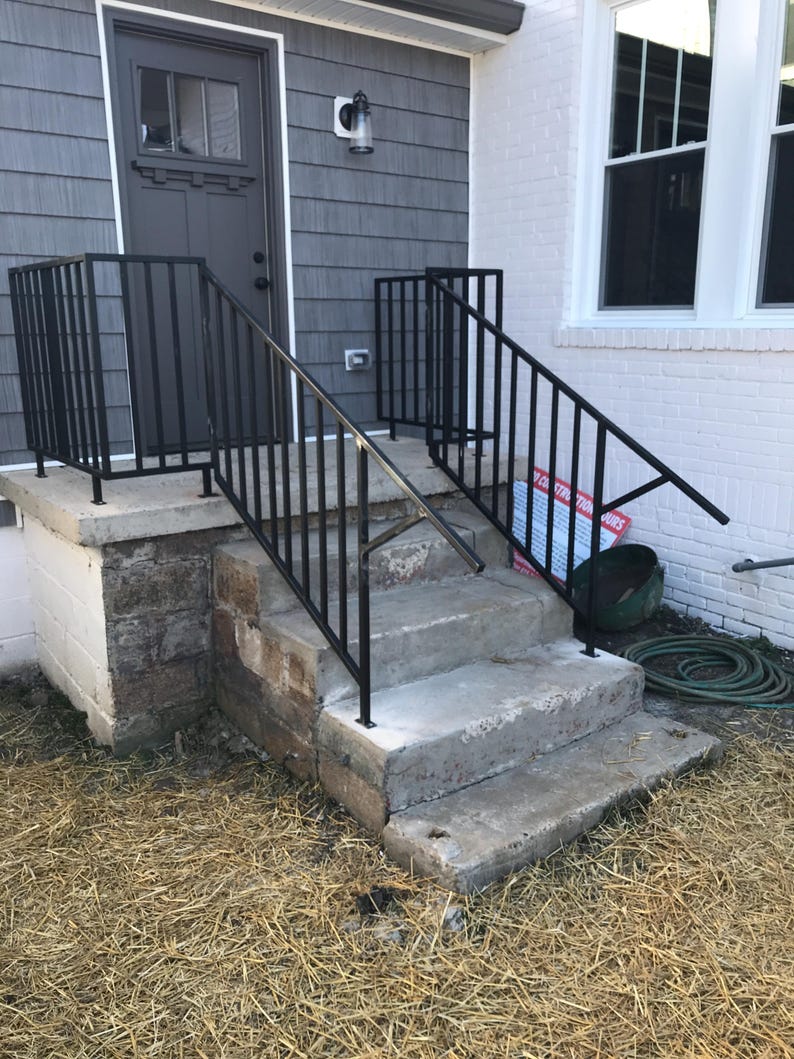 Utilitarian Metal Railing Custom Metal Railing - Vertical or Horizontal - Modern Industrial ...