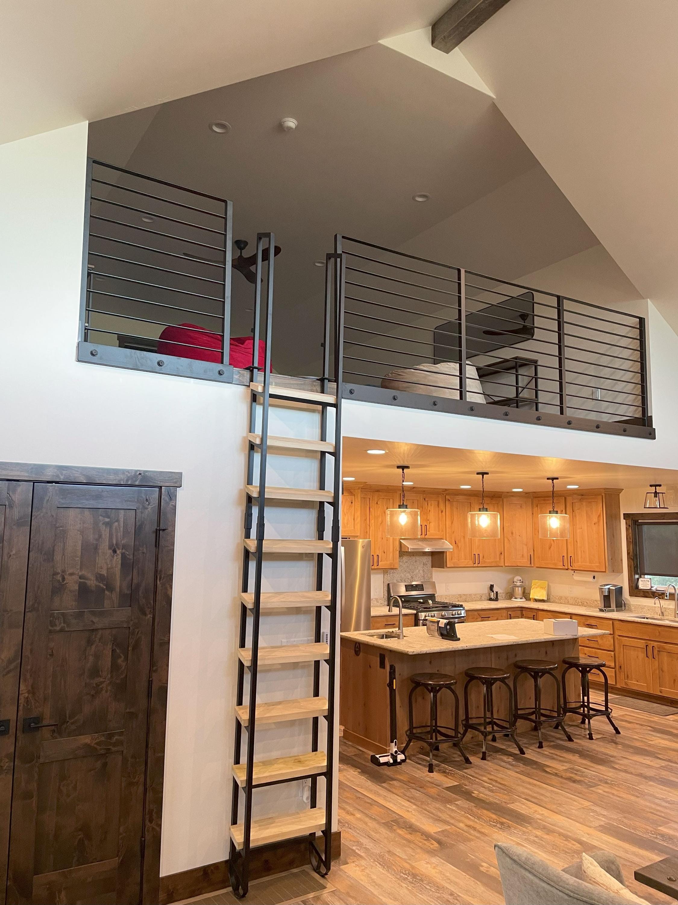 Flat Bar Railing - Modern Industrial Hand Rails - Custom Fit Metal Hand ...