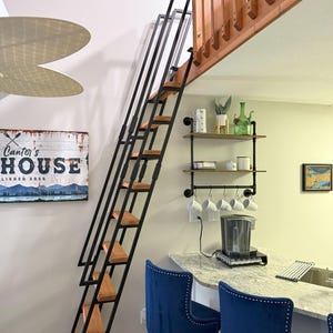 8ft Retractable Loft Ladder - Steel & Wood - Fully Finished - Custom Made image 5
