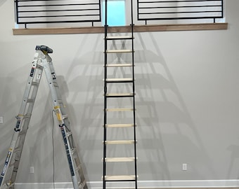 7ft Retractable Loft Ladder - Steel & Wood - Fully Finished - Custom Made