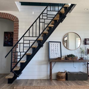 Railing system, industrial modern designs made from steel Free shipping! (FOR custom/rush orders please contact Ted at 207-699-7396)