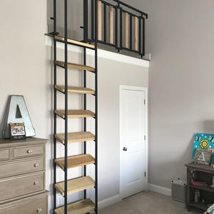 8ft Retractable Loft Ladder - Steel & Wood - Fully Finished - Custom Made image 4