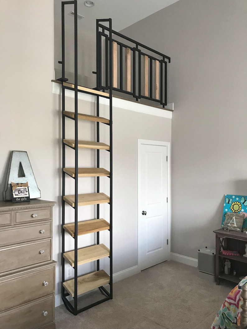 8ft Retractable Loft Ladder - Steel & Wood - Fully Finished - Custom Made image 4