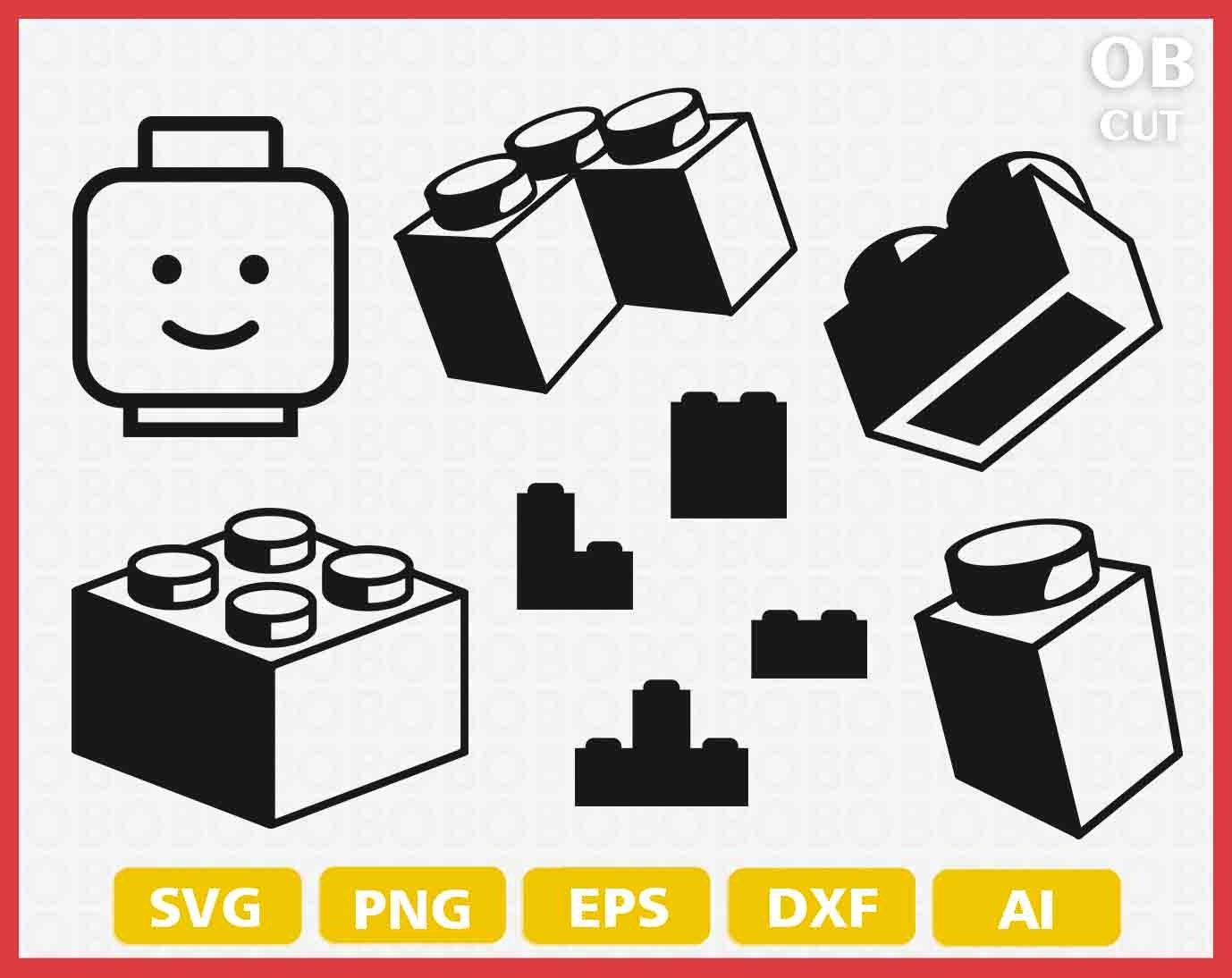 Download 9 BRICK SVG Eps Png Ai Dxf Format Download Lego Brick | Etsy