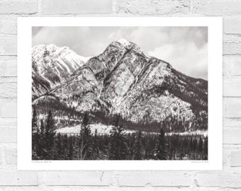 Banff National Park Alberta Canada, Mountain Landscapes, Free Delivery, Black and White Photography,  Poster Prints, Rockies.
