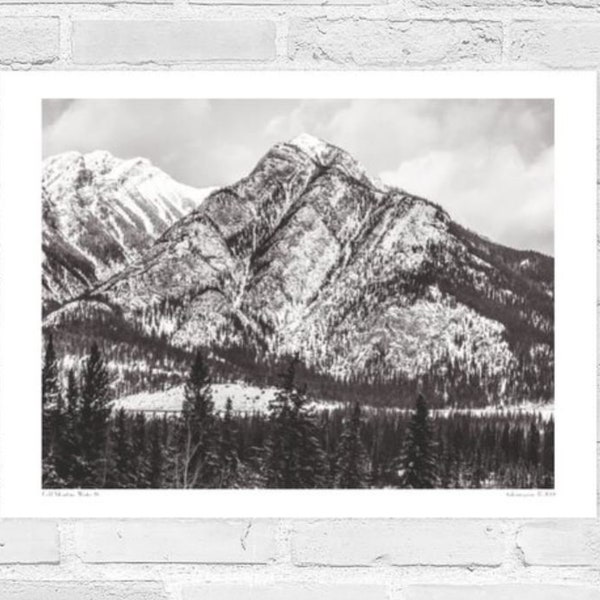 Parc national Banff Alberta Canada, Paysages de montagne, Livraison gratuite, Photographie en noir et blanc, Estampes d’affiches, Rocheuses.