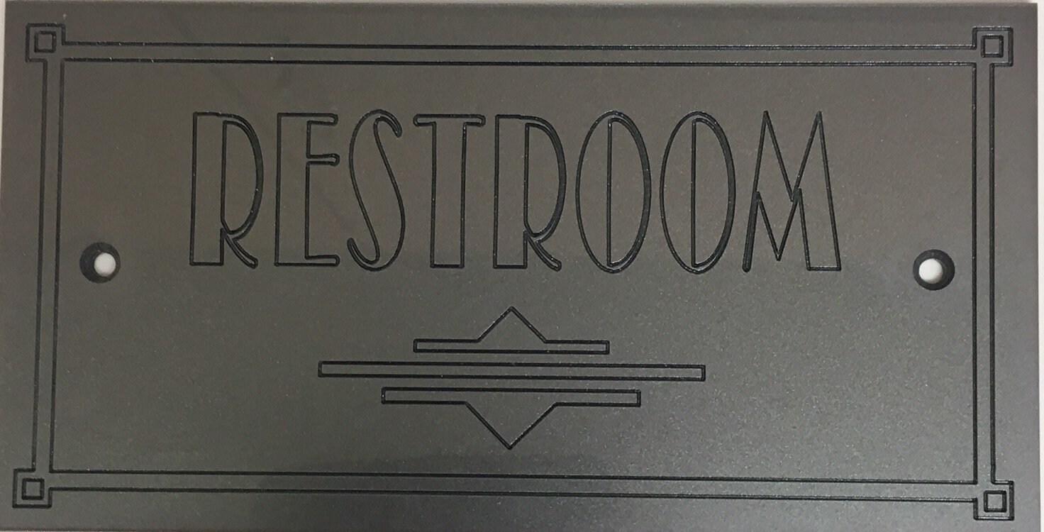 ART DECO RESTROOM sign Etsy