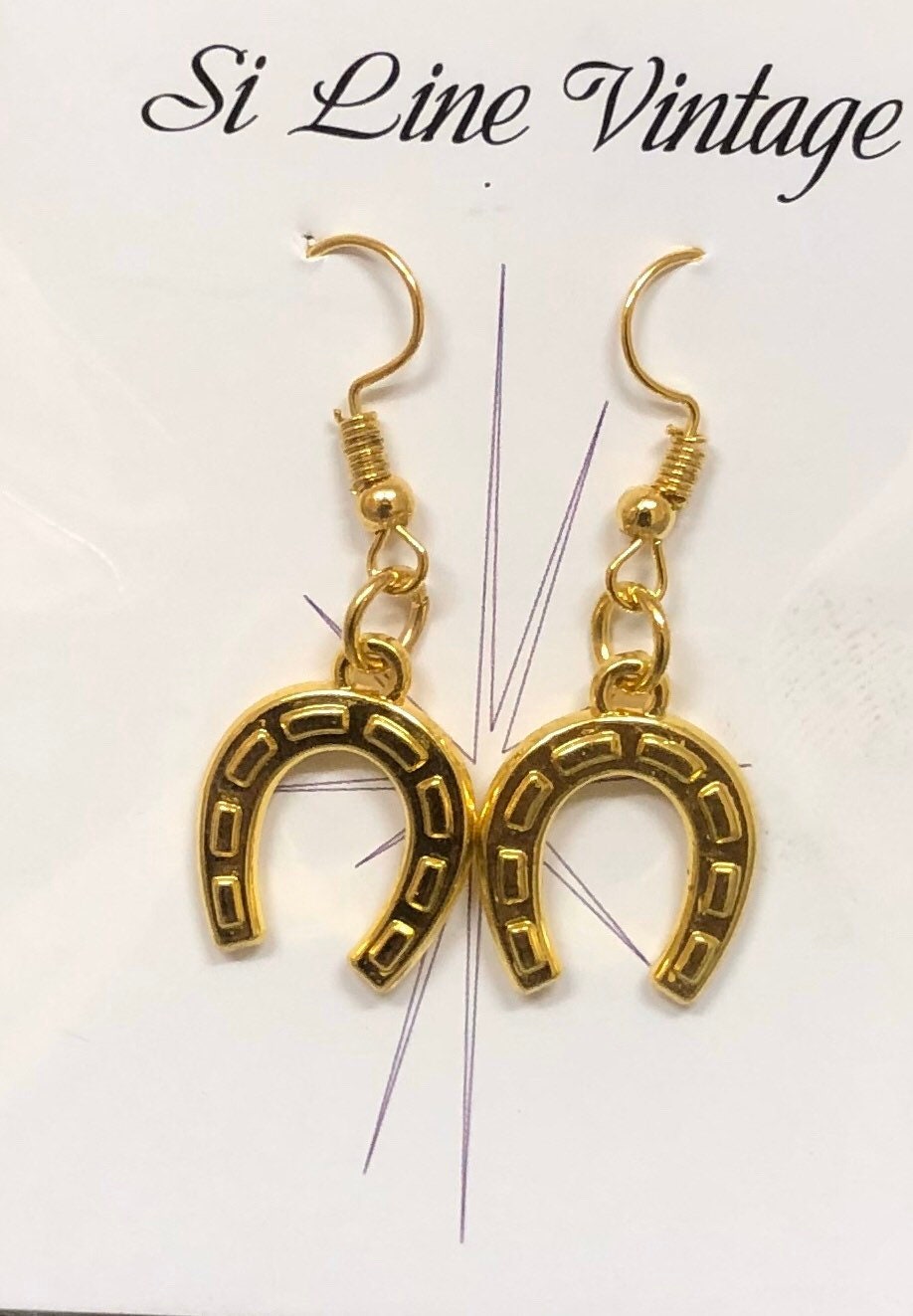 Western Lucky horse shoe Earrings Etsy