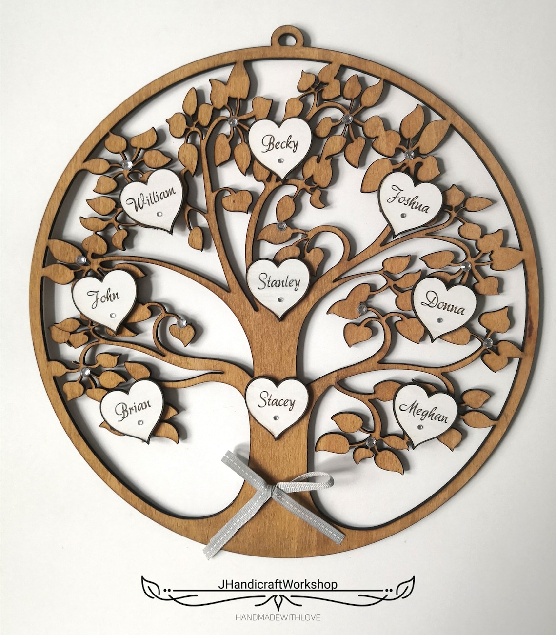 PERSONALISED FAMILY TREE Circle 30cm Large Etsy