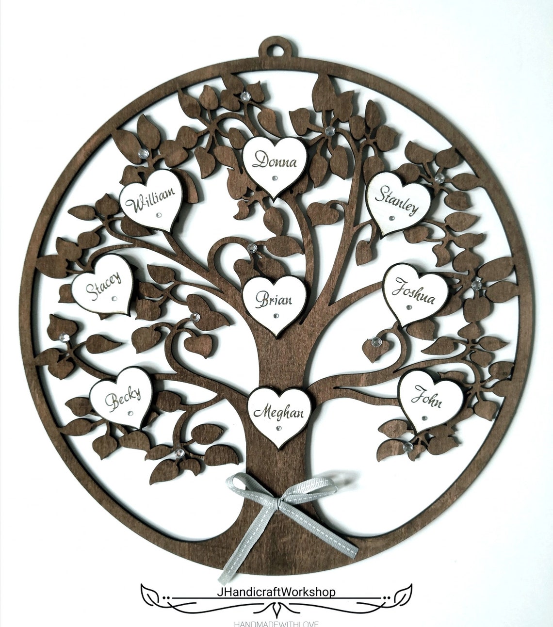 PERSONALISED FAMILY TREE Circle 30cm Large Etsy