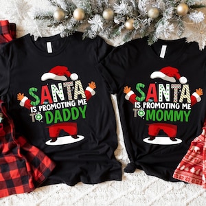 Christmas Pregnancy Announcement Shirts, Matching New Mommy Daddy Christmas Baby Reveal Shirt, Santa Christmas Shirts Announcing Pregnancy