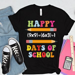 100 Days of School Math Equation Shirt, 100th Day of School Teacher Shirt, 100 Days School Shirt, Hundred Days of School T-Shirt Math Lover