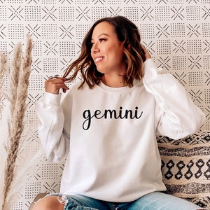 Gemini Sweatshirt, Gemini Sweater, Gemini Shirt, Gemini, Zodiac Sign Gift, Astrology, Horoscope, Gemini Birthday Gift Idea For Women