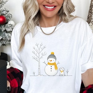 Snowman Christmas Shirt, Christmas Snowman Comfort Colors Tshirt, Festive Shirt Mom, Snowman Shirt, Christmas Shirts for Women, Happy Xmas