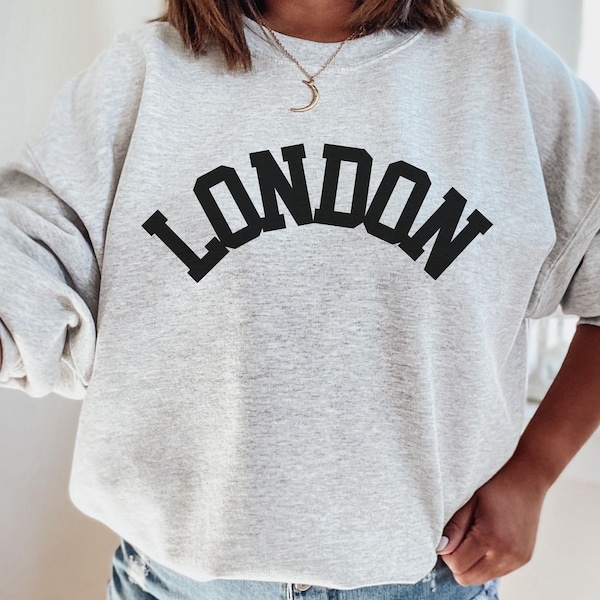 London Sweatshirt, London England Sweatshirt, Love London Travel Gift Souvenir, Cute London Sweater, English College Style Shirts For Women