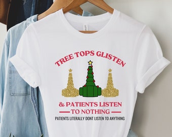 Nurse Respiratory Therapist Christmas Shirt, Funny RT Xmas Trees T-Shirt, ICU Rn RRT Pulmonary Holidays Tshirt, Nurse Ugly Christmas Sweater