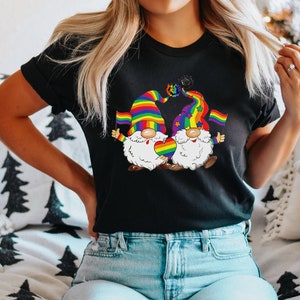 Gay Gnome Shirt, Funny Gay Shirt, Gay Christmas Shirt,Christmas Rainbow, LGBTQ Xmas, Gay Queer Lesbian Xmas Shirt, Pride Elf Holiday Shirt
