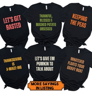 Thanksgiving Puns Shirt, Family Thanksgiving Shirts, Funny Thanksgiving Group TShirts, Retro Friendsgiving Group Shirts, Custom Fall Tshirt