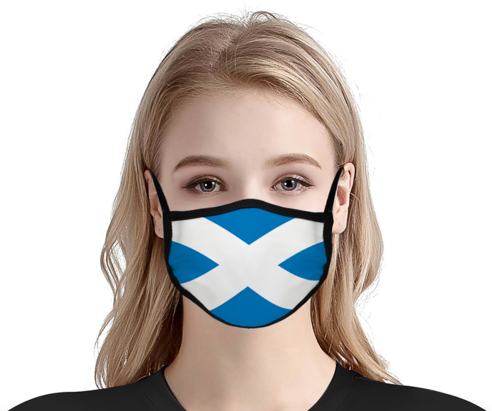 Scottish Scotland Flag Blue & White Quality Face Mask Washable Etsy