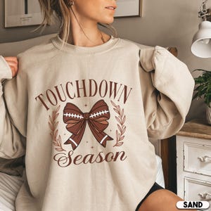 Coquette Gameday Football Sweatshirt, Touchdown Season Coquette Football Mom Sweater, Gameday Social Club Shirt Football Gameday Mom Bow Tee