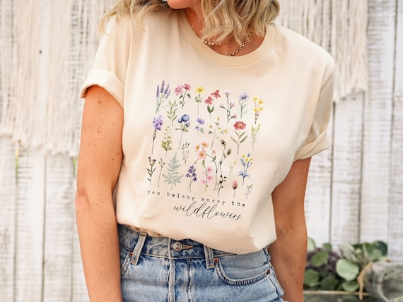 Wild Flower Shirt Flower Shirts for Women Floral Graphic 