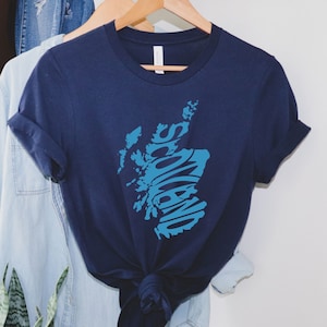 Carte de l’Écosse Chemise Carte écossaise Tshirt Écosse Drapeau Saltire Scot Fier Amour Ecosse Scotch Tee Tartan Army Cadeau Edimbourg Loch Ness
