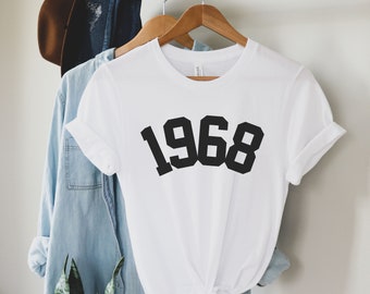 1968 Shirt, 1968 Tshirt, 1968 Shirt Women, Born In 1968 T Shirt, Awesome 1968, Vintage 1968 Birthday Shirts, 1968 Minimalist Year Apparel
