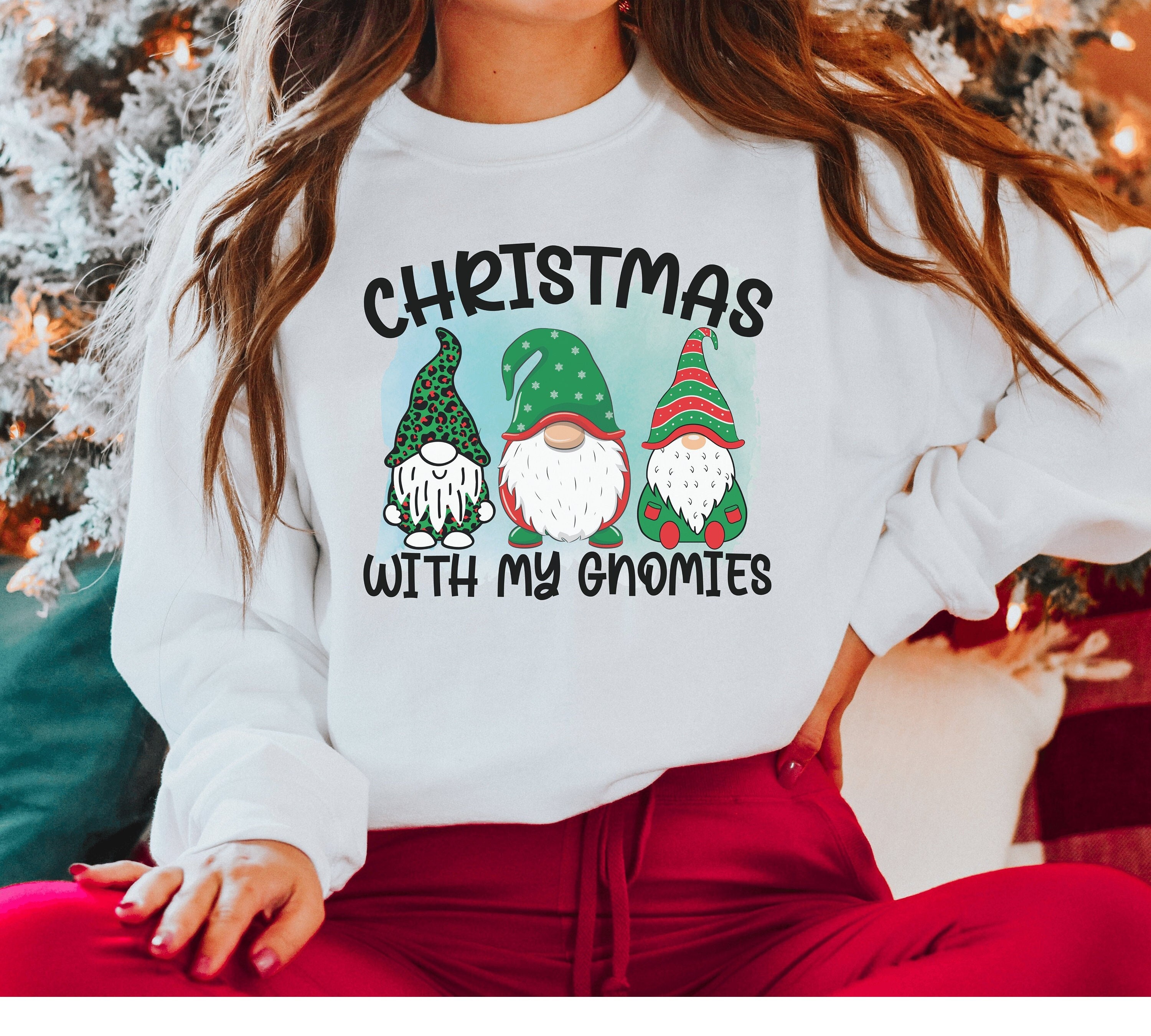 Christmas With My Gnomies Sweatshirt Cute Gnomes Christmas - Etsy