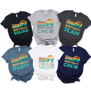 Vintage 1965 Limited Edition Shirt, 60th Birthday Shirts For Group Men, Matching 60 Birthday Party TShirt, Custom 60th Crew Squad Birthday